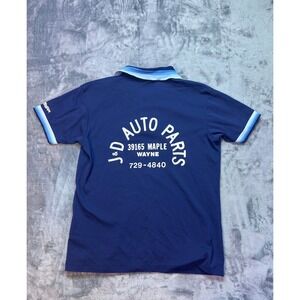 J&D Auto Parts Mens Polo Shirt Snap-on Logo Blue Size L